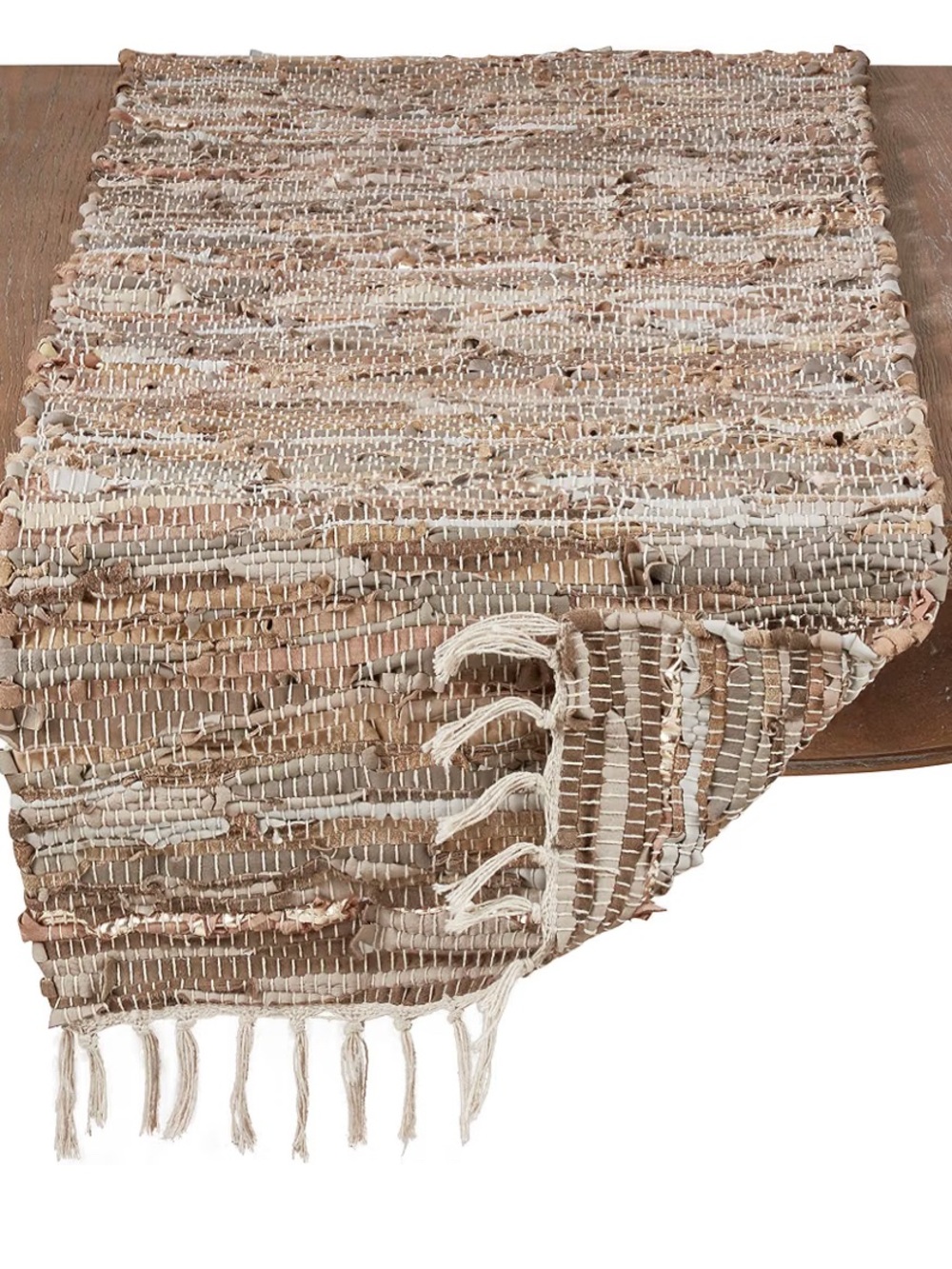 Leather Chindi Table Runner